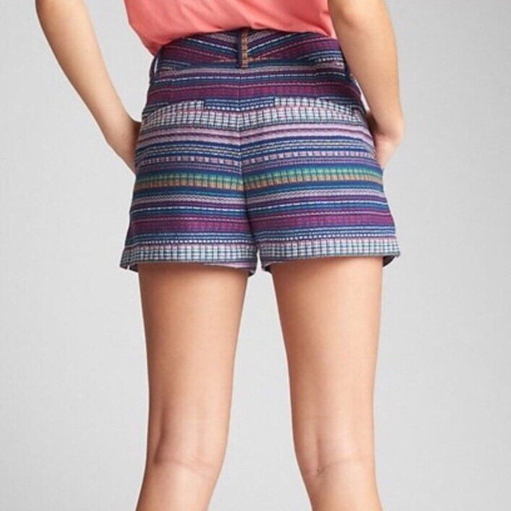 GAP City Mid-Rise Rainbow Tapestry Chino Shorts Size 0 - Picture 4 of 8